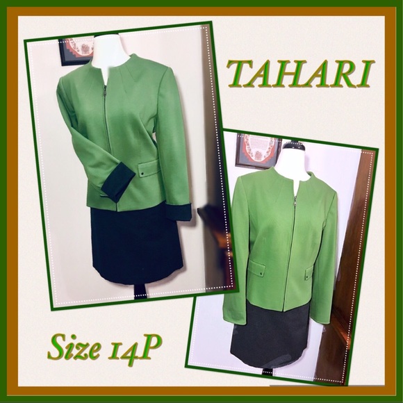 Tahari Dresses & Skirts - Gorgeous Green & Grey TAHARI  Suit - 14P **Sm Flaw
